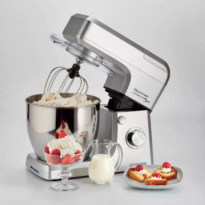 Ariete 1598 Gourmet Professional 7L Metāla planetārais mikseris ar blenderi - Nerūsējošā tērauda bļoda - 7 L - Stikla krūze - 1200 W - 6 ātrumi