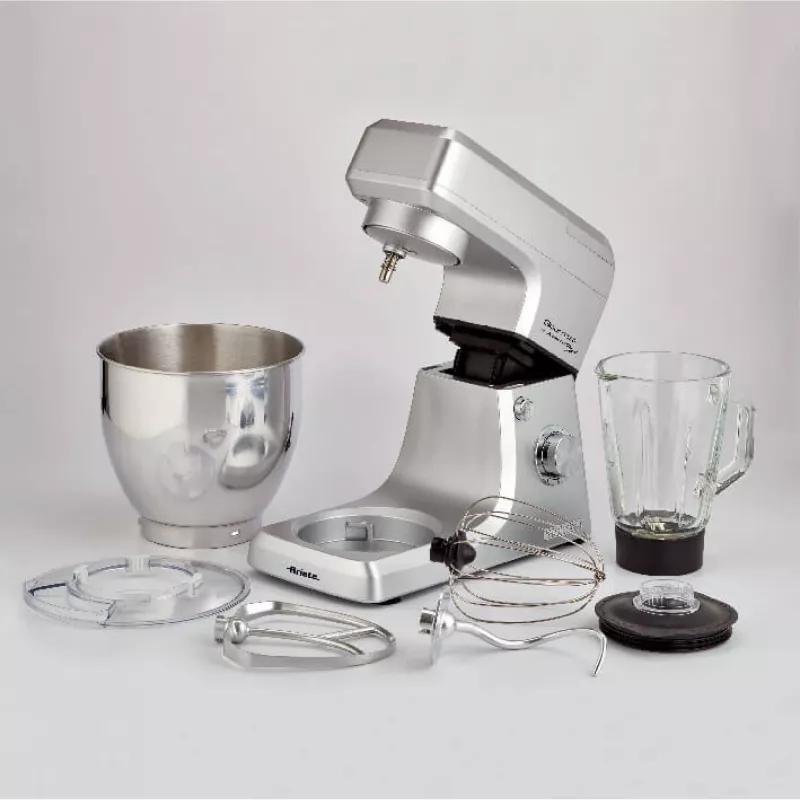 Ariete 1598 Gourmet Professional 7L Metāla planetārais mikseris ar blenderi - Nerūsējošā tērauda bļoda - 7 L - Stikla krūze - 1200 W - 6 ātrumi
