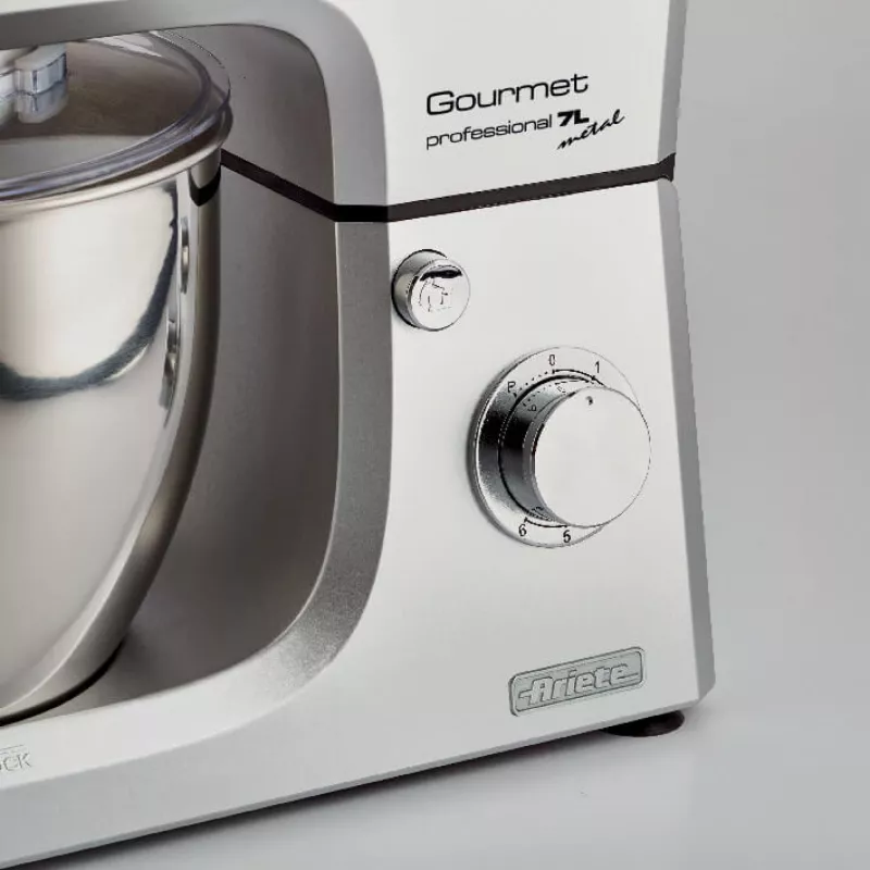 Ariete 1598 Gourmet Professional 7L Metāla planetārais mikseris ar blenderi - Nerūsējošā tērauda bļoda - 7 L - Stikla krūze - 1200 W - 6 ātrumi