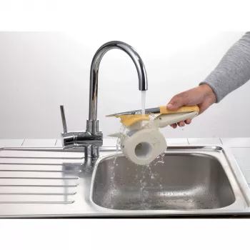 Ariete 457 Gratì Waterproof - Ūdensnecaurlaidīga elektriskā rīve - Bezvadu - Mazgājama zem tekoša ūdens - 2 nerūsējošā tērauda veltņi - Balta un dzeltena