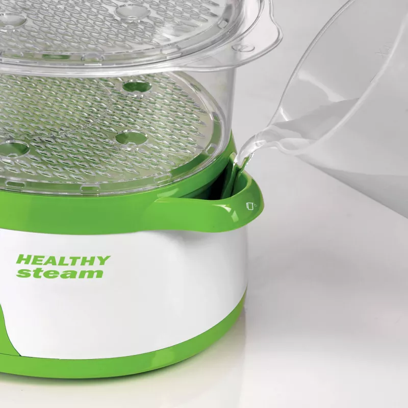 Ariete 911 Healthy Steam - Elektriskais tvaikonis - 3 grozi - Rīsa trauks - Taimeris 60' - 800 W - 9 litri - Balts un zaļš