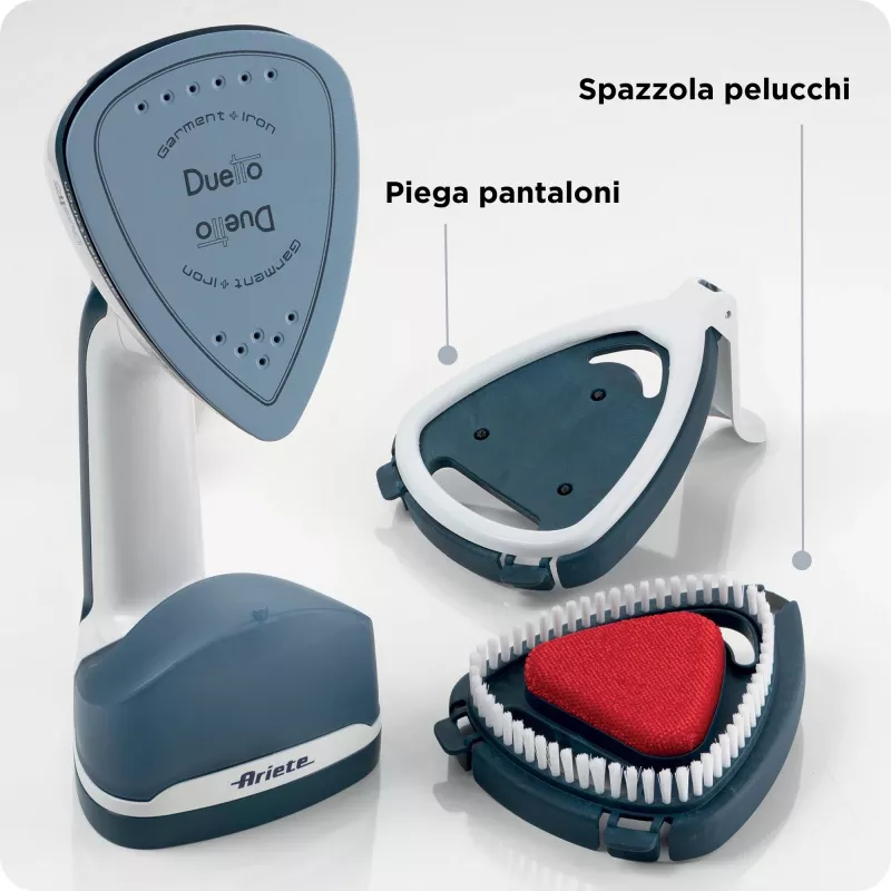 Ariete 6246 Duetto gludeklis - vertikālais un horizontālais gludeklis ar keramikas zoli - 1000 W - balts un zils