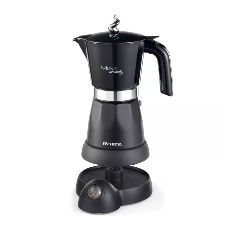 Ariete 1368 Moka Aroma elektriskā moka kanna, 4/6 tasītes, 480 W, automātiska izslēgšanās, uztur temperatūru 30 minūtes, melna