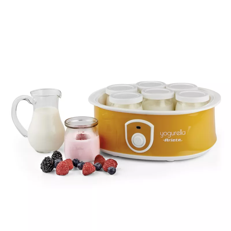 Ariete 617 Yogurella - Jogurta pagatavotājs - 7 stikla burciņas - 1,3 kg mājas jogurta - 20 W - Balts un dzeltens