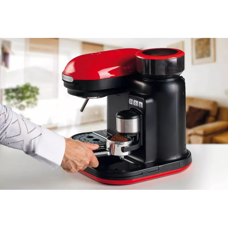 Ariete 1318 Moderna Espresso kafijas automāts ar iebūvētu dzirnaviņām, 1080 W, 800 cc, sarkans