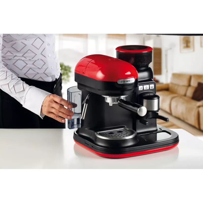 Ariete 1318 Moderna Espresso kafijas automāts ar iebūvētu dzirnaviņām, 1080 W, 800 cc, sarkans