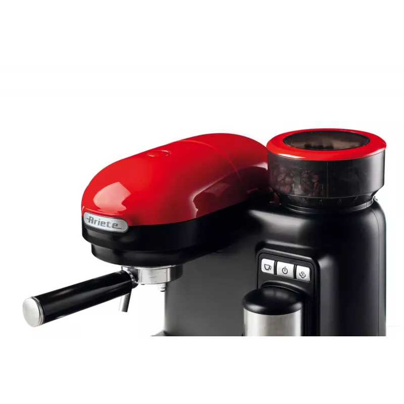 Ariete 1318 Moderna Espresso kafijas automāts ar iebūvētu dzirnaviņām, 1080 W, 800 cc, sarkans