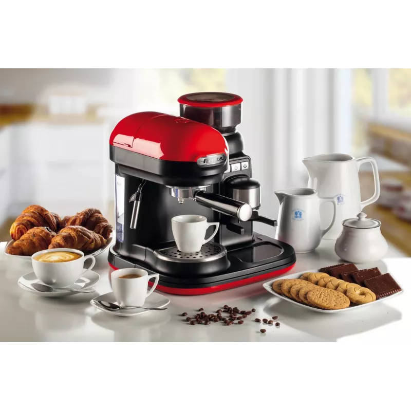 Ariete 1318 Moderna Espresso kafijas automāts ar iebūvētu dzirnaviņām, 1080 W, 800 cc, sarkans