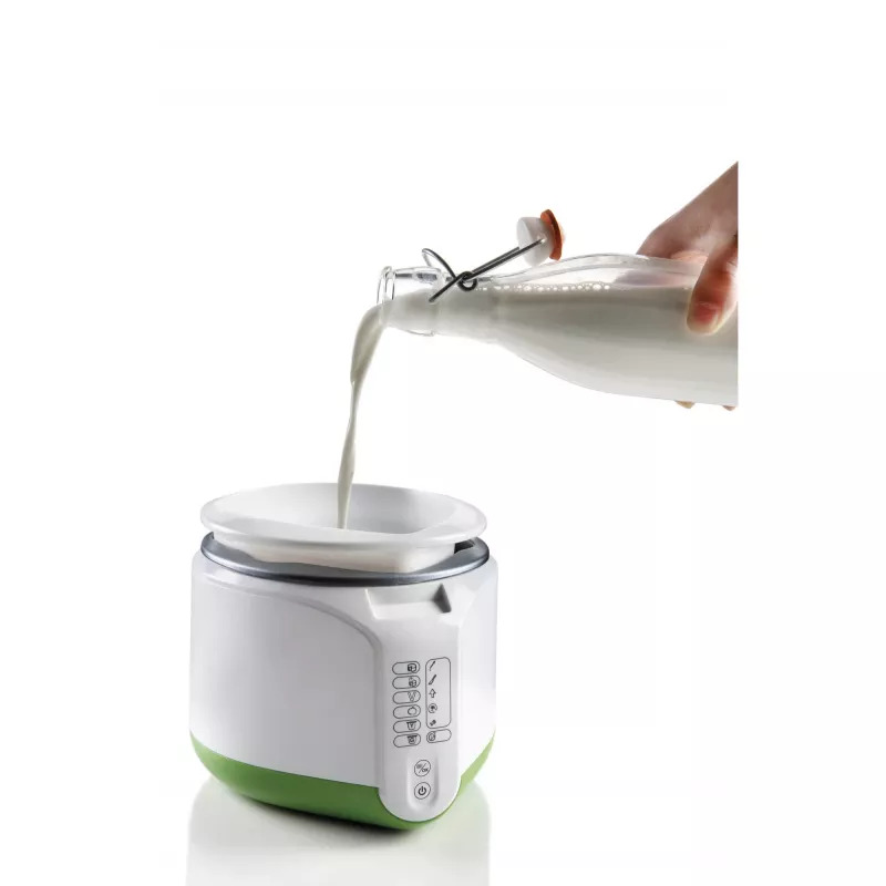 Ariete 615 B-Cheese Siera un Jogurta Pagatavošanas Ierīce, 6 Ieprogrammētas Programmas, Noņemams Nepiedegošs Grozs, Piemērota Vegāniem un Cilvēkiem ar Pārtikas Nepanesību, Bagātīga Receptes Grāmata, 500 W, Balta/Zaļa