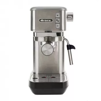 Ariete 1380 Metāla kafijas automāts, saderīgs ar maltu kafiju un ESE kapsulām, 1300 W, 1,1 L tvertne, 15 bāru spiediens, ½ krūzes filtrs, Cappuccino ierīce, Sudraba