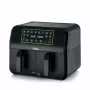 Ariete 4623 Airy Fryer Dual gaisa fritieris ar dubulto grozu, 1700 W, 8 L tilpums, 3 gatavošanas funkcijas, digitālais LED skārienpanels, 8 ieprogrammētas programmas, taimeris, 2 grozi, melns