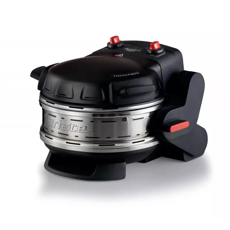 Ariete 927 Pizzeria dubultā picas cepeškrāsns, 2 picas 4 minūtēs, 2300 W, 2 ugunsizturīgi akmeņi, 2 termostati, diametrs 32 cm, 5 gatavošanas līmeņi, 2 nerūsējošā tērauda lāpstiņas, sarkana