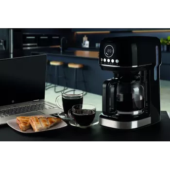 Ariete 1396 Moderna filtru kafijas automāts, amerikāņu kafija, 15 tasīšu tilpums, sildīšanas pamatne, LCD displejs, noņemami un mazgājami filtri, melns