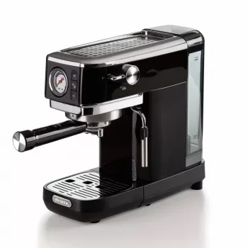 Ariete 1381 kafijas automāts ar manometru, saderīgs ar maltu kafiju un ESE kapsulām, 1300 W, 1.1 L tilpums, 15 bāru spiediens, ½ tasītes filtrs, Cappuccino ierīce, Melns