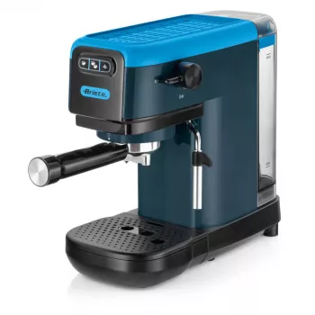 Ariete 1399 Espresso kafijas automāts, pulverim un ESE kapsulām, 1300 W, 1.1L tvertne, 15 bāru spiediens, 1, 2 tases un ESE filtrs, Cappuccino, Zils