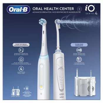 Oral-B iO4 & OxyJet mutes kopšanas centrs, balts