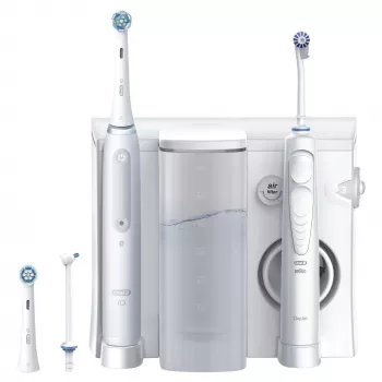 Oral-B iO4 & OxyJet mutes kopšanas centrs, balts