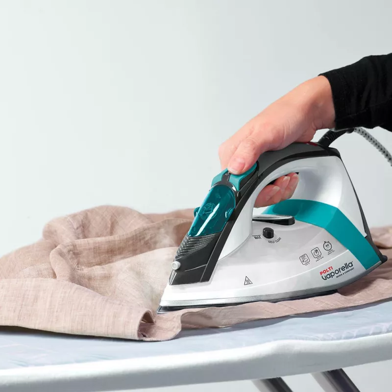 Polti Vaporella Quick & Comfort QC110 tvaika gludeklis, nerūsējošā tērauda pamatne, 2200 W, zaļš, balts