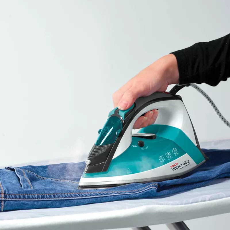 Polti Vaporella Quick & Comfort QC120 Tvaika gludeklis, nerūsējošā tērauda zole, 2200 W, melns/tirkīzs/balts
