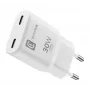 Cellularline GAN sienas lādētājs 2xUSB-C 30W PD ar GaN tehnoloģiju