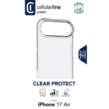 Cellularline Clear Protect cietais vāciņš ar gumijas malām iPhone Air