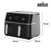 Braun TD 5030I BK Double 10 L Brīvstāvošs 2400 W Karstā gaisa fritieris Melns, Sudrabs