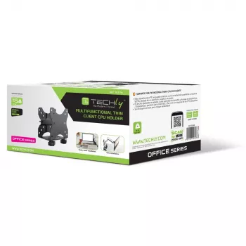 Techly zemgalda regulējams CPU turētājs, 5 kg, 75 x 75 mm, 100 x 100 mm, Melns