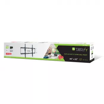 Techly fiksētais sienas stiprinājums LED TV LCD 40-65 collas, 165,1 cm (65 collas), 200 x 200 mm, 600 x 400 mm, -12 - 0°, metāls, melns