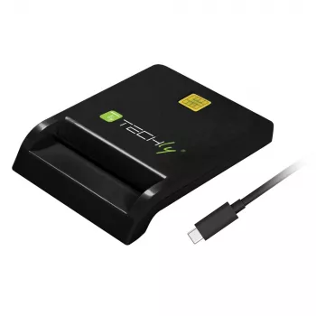 Techly Compact Smart Card lasītājs/rakstītājs USB-C™ balts, USB 2.0, 1.5 m, melns, 102 g