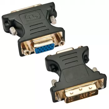 Techly DVI vīrišķais/VGA sievišķais analogais video adapteris melns, DVI-A, VGA, melns