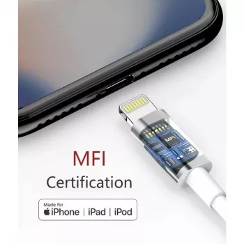 Techly uzlādes un sinhronizācijas kabelis USB-C uz Lightning 1 m Balts