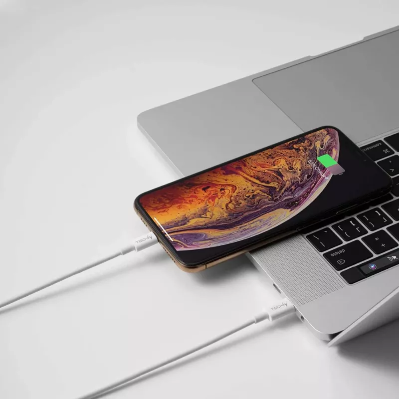 Techly uzlādes un sinhronizācijas kabelis USB-C uz Lightning 1 m Balts