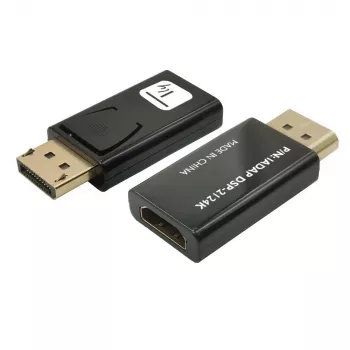 Techly IADAP DSP-2124K pārveidotājs no DisplayPort 1.2 uz HDMI, melns