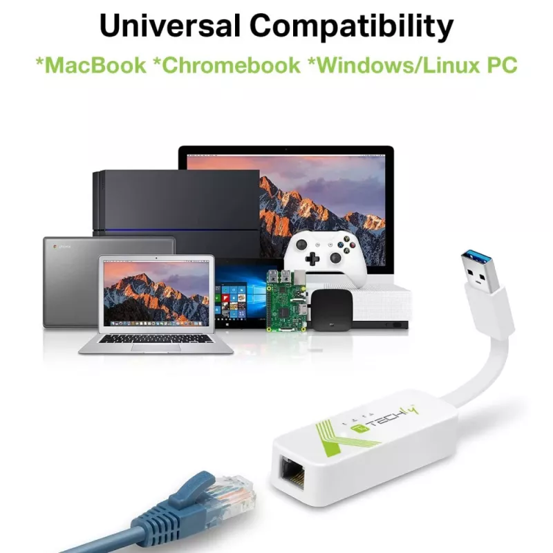Techly IDATA USB-ETGIGA-3A USB 3.0 Gigabit Ethernet tīkla adapteris