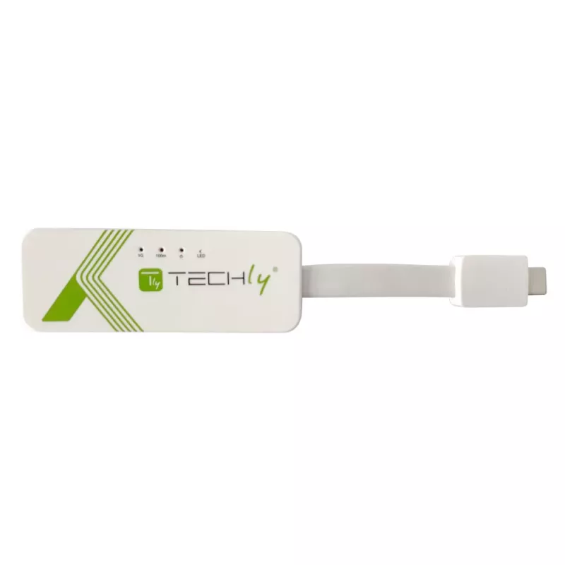 Techly USB 3.1 Type-C uz RJ45 Gigabit Ethernet adapteris, balts