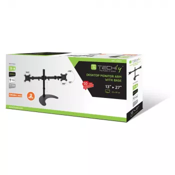 Techly Galda Statīvs 2 Monitoriem 13-27 collas ar Pamatni h.400m ICA-LCD 3410 68.6 cm (27 collas) Melns