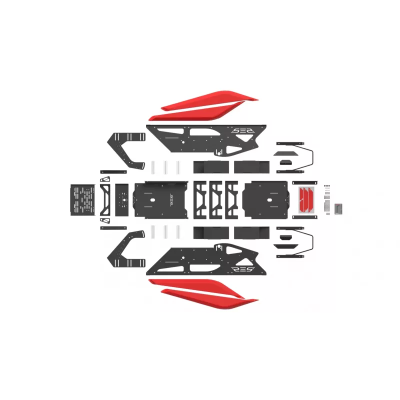 Res-Tech GT COCKPIT SHINY WHITE - sacīkšu kokpits, melns/balts