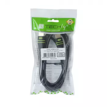 Techly 2m High Speed HDMI kabelis ar Ethernet A/A M/M Ferīts ICOC HDMI-FR-020