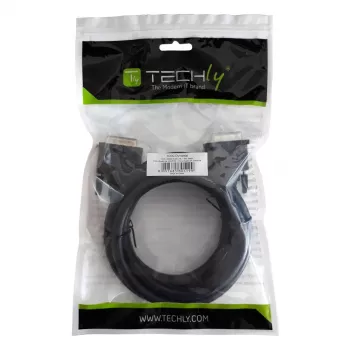 Techly DVI-I kabelis monitors Analogais/Digitālais M/M Dual Link 1.8 m (DVI-8900)