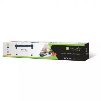 Techly ICA-PLB 139M fiksētais plānā profila sienas stiprinājums LED/LCD TV 23-55 inch melns