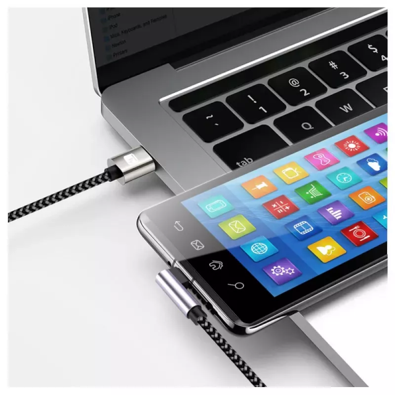 Techly ICOC MU2AC9-005-AL USB kabelis USB 2.0 0.5 m USB A USB C Melns, Pelēks