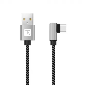 Techly ICOC MU2AC9-010-AL USB kabelis USB 2.0 1 m USB A USB C Pelēks, Melns