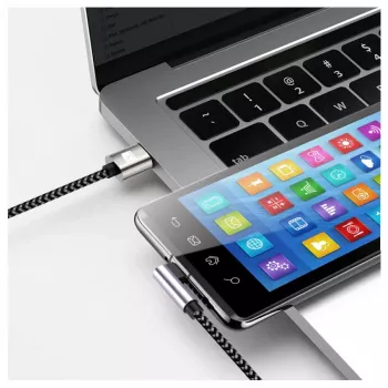 Techly ICOC MU2CC9-005-AL USB kabelis USB 2.0 0.5 m USB C Pelēks, Melns