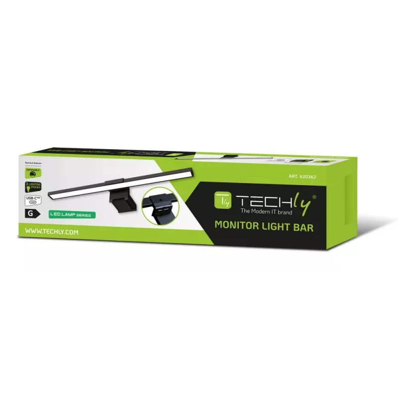 Techly I-LAMP-DSK11 monitora lampa melna 66 LED 250 lm