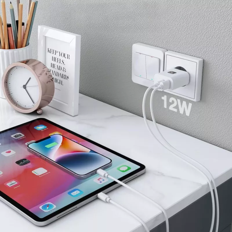 Techly IPW-USB-12W2A lādētājs mobilajām ierīcēm Baltā krāsā