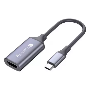 Techly I-USB-VIDEO-C4K video kabeļa adapteris HDMI Type A (Standard) USB Type-C Sudrabs