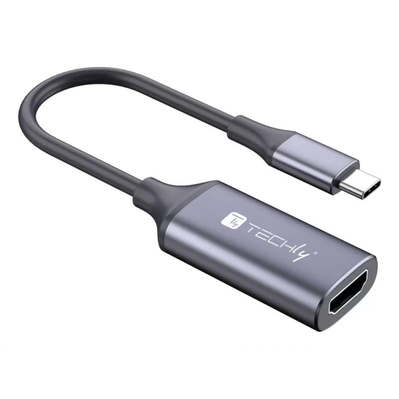 Techly I-USB-VIDEO-C4K video kabeļa adapteris HDMI Type A (Standard) USB Type-C Sudrabs