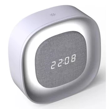 Techly IC-CLOCK-56WH digitālais modinātājpulkstenis ar LED naktsgaismu, pelēks/balts