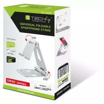 Techly I-SMART-STAND6 turētājs Pasīvais turētājs Mobilais telefons/Viedtālrunis Sudrabs