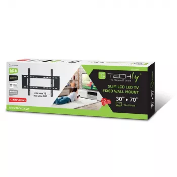 Techly ICA-PLB 262L TV sienas stiprinājums 177.8 cm (70 collas) Melns